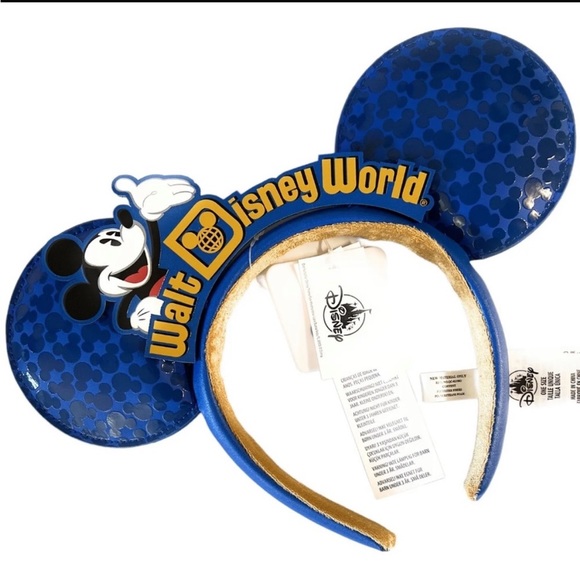 Walt Disney World Logo Mickey Icon Making Magic Blue Headband Ears - Picture 3 of 3